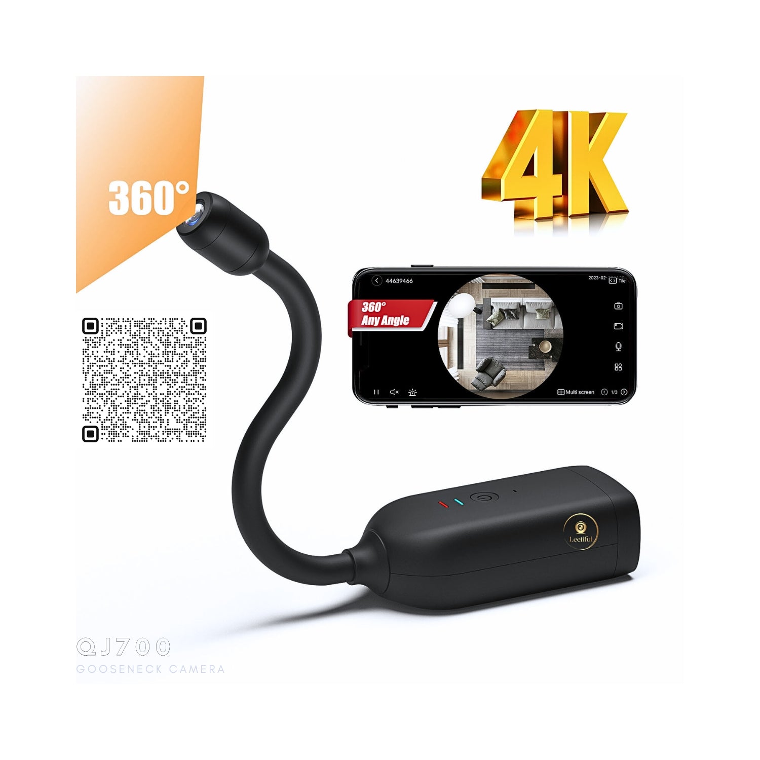 QJ700 WIFI 360° Panoramic Fisheye Lens Gooseneck 1080p Hidden Camera QJ700 WIFI 360° Panoramic Fisheye Lens Gooseneck 1080p Hidden Camera